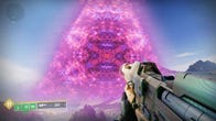 Staring at a huge pink triangle in Destiny 2: The Final Shape.