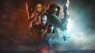 Artwork for Destiny 2: The Final Shape showing collage of characters holding pistols over a misty planet