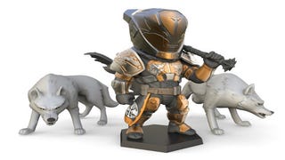 Lord Saladin Destiny 2 figure flanked by his wolves is too cute