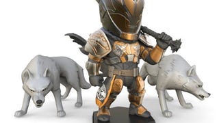 Lord Saladin Destiny 2 figure flanked by his wolves is too cute