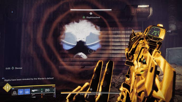 The Final Shape screenshot showing a stylised glyph of the Witness character.