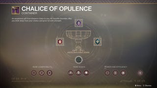 Destiny 2: Chalice of Opulence crafting and upgrade guide