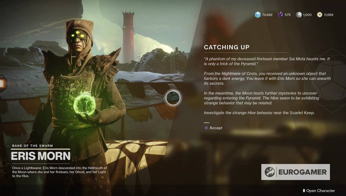 Destiny 2 missing Eris quest bug solution: How to continue the