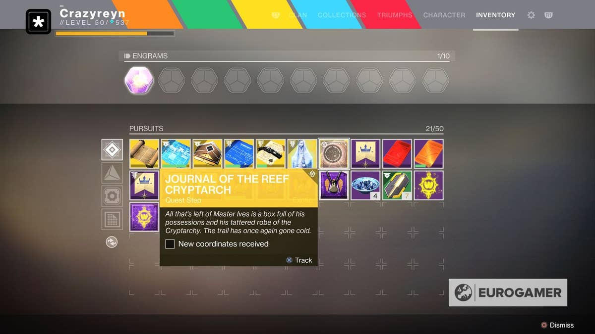 Destiny 2 Thunderlord quest steps: All Journal of the Reef