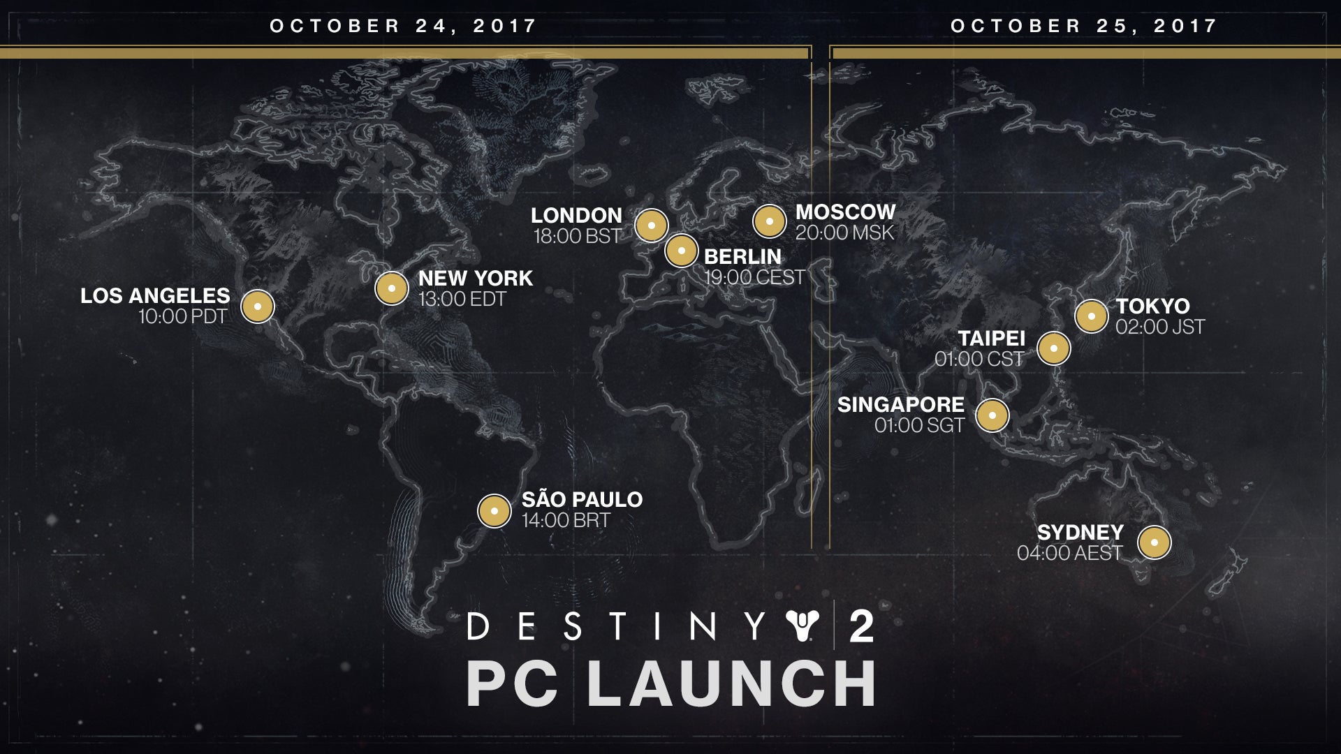 Here s what time Destiny 2 goes live on PC in your region VG247