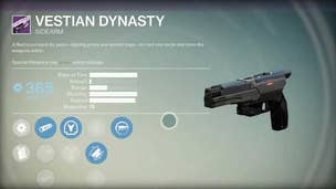 Check out the sidearm pistol Vestian Dynasty from Destiny: House of Wolves