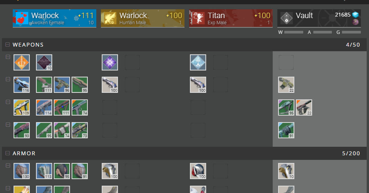 D2 Inventory Manager The incredibly useful Destiny Item Manager tool now works with Destiny ...