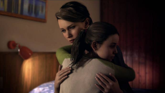A woman hugging a girl in Detroit: Become Human