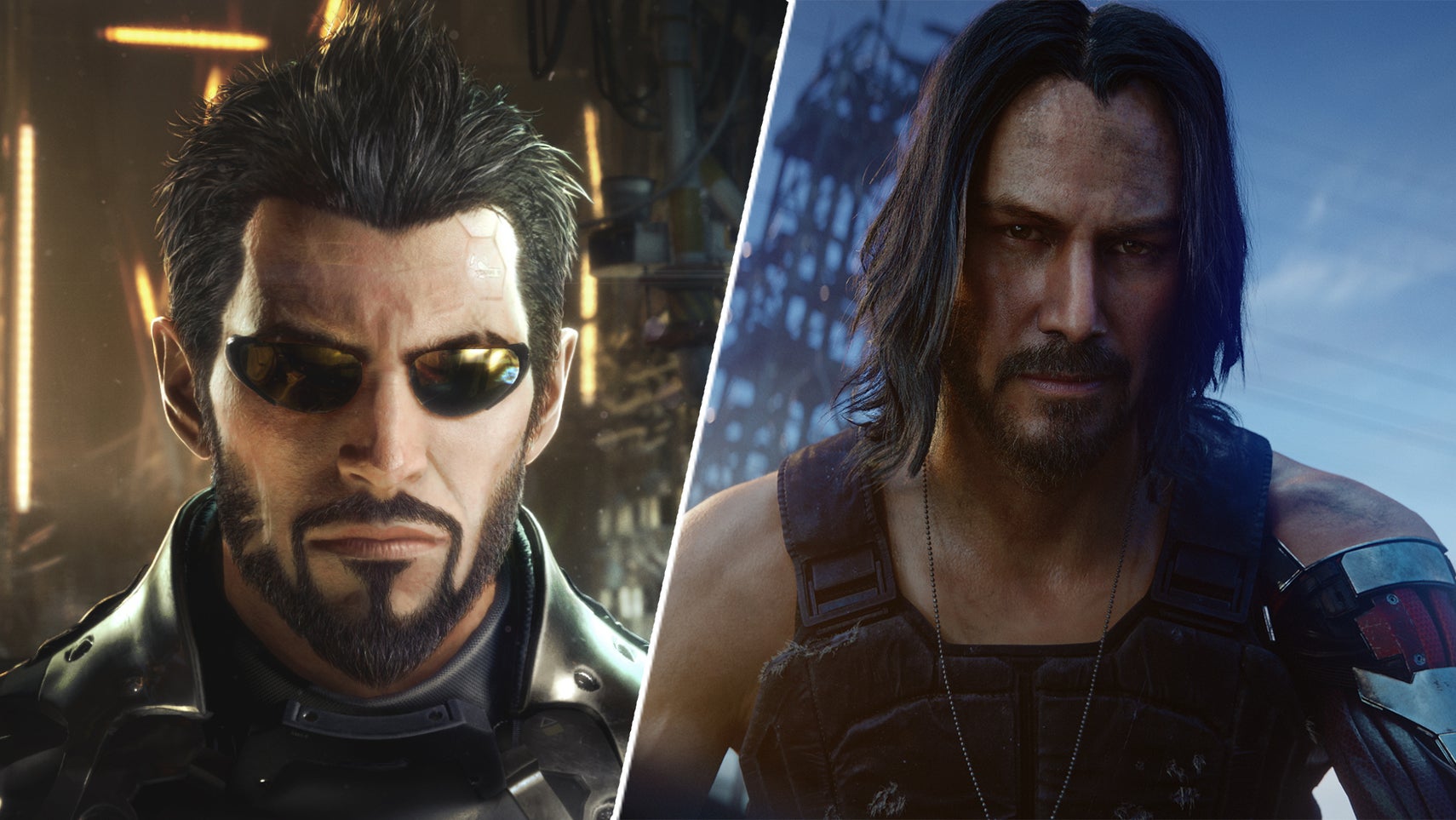 Deus Ex's Adam Jensen alongside Cyberpunk 2077's Johnny Silverhand. - 1