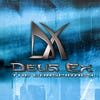 JC Denton poses in vintage Deus Ex wallpaper.