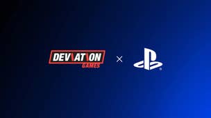 The Deviation Games and PlayStation logos on a blue background.