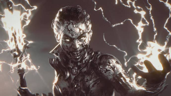 A sorcerer wields lightning magic in Diablo 4