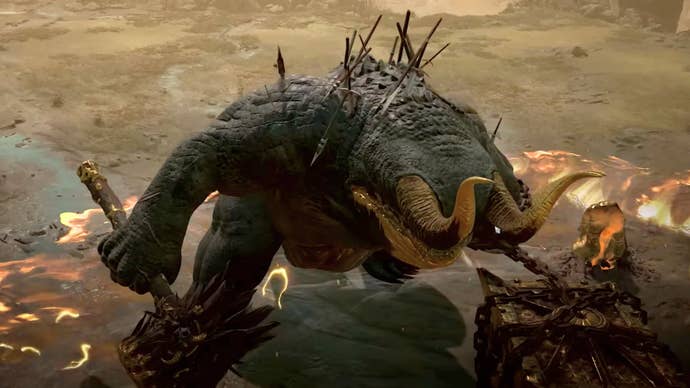 Diablo 4’s Avarice, the Gold Cursed, prepares for battle against the inhabitants of Sanctuary.