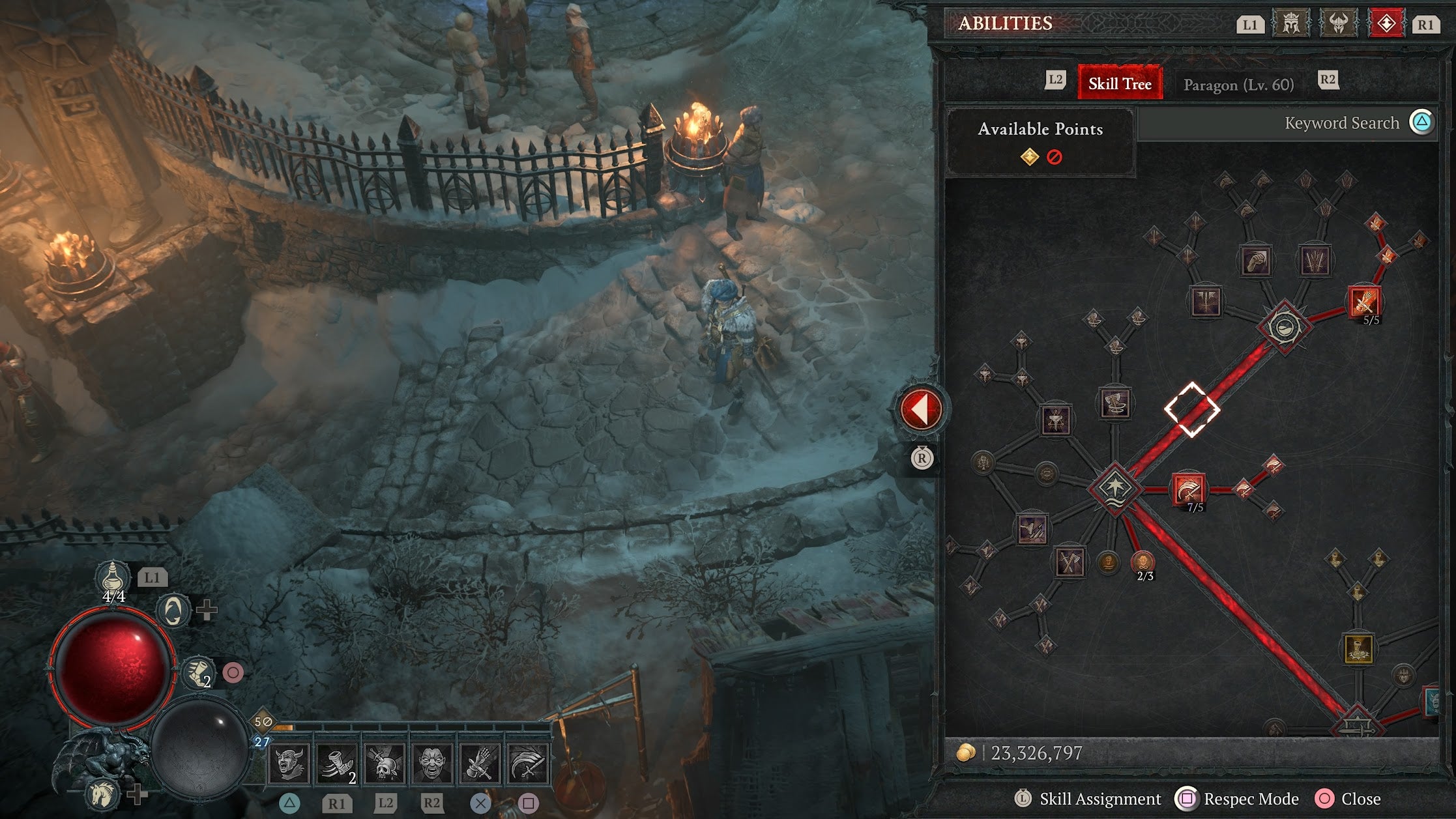 A Diablo 4 skill tree.