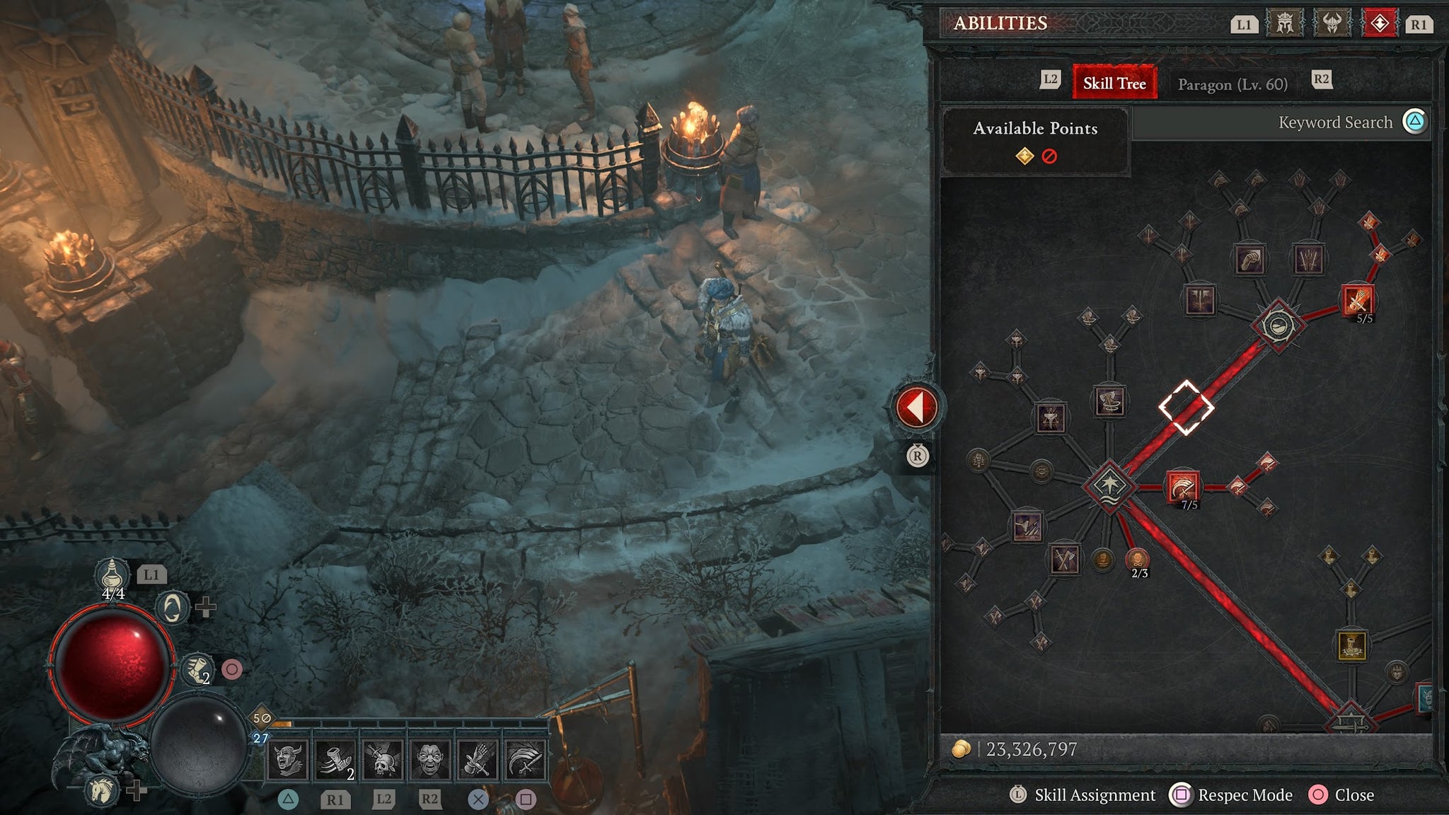 A Diablo 4 skill tree.
