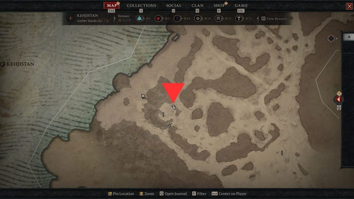 Abe-Mari’s location, where players can defeat the creature to earn five Diablo 4 Demon Hearts.