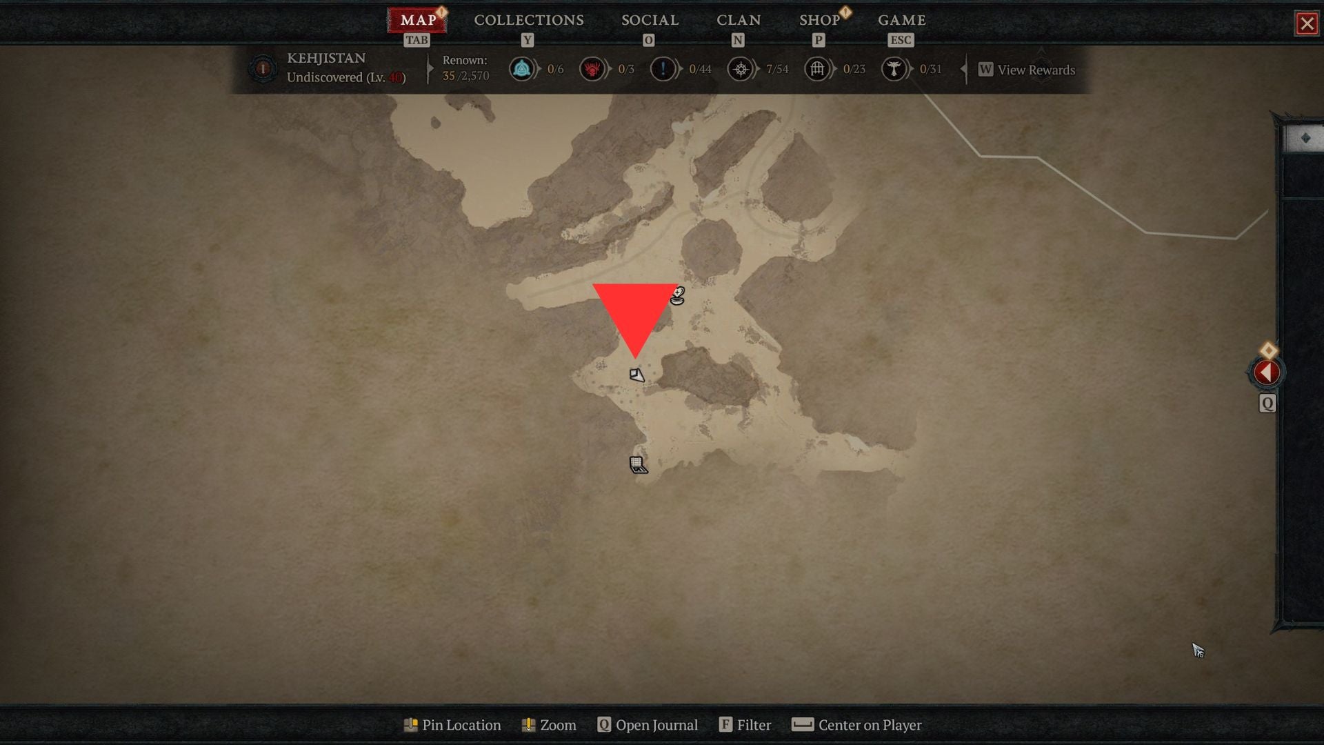 Faraya Tehi's location, where players can defeat the boss to earn Diablo 4 Demon Hearts. - 7