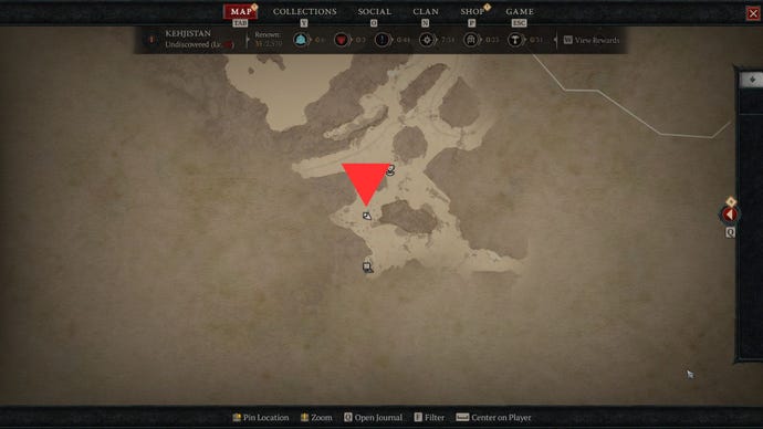 Faraya Tehi’s location, where players can defeat the boss to earn Diablo 4 Demon Hearts.