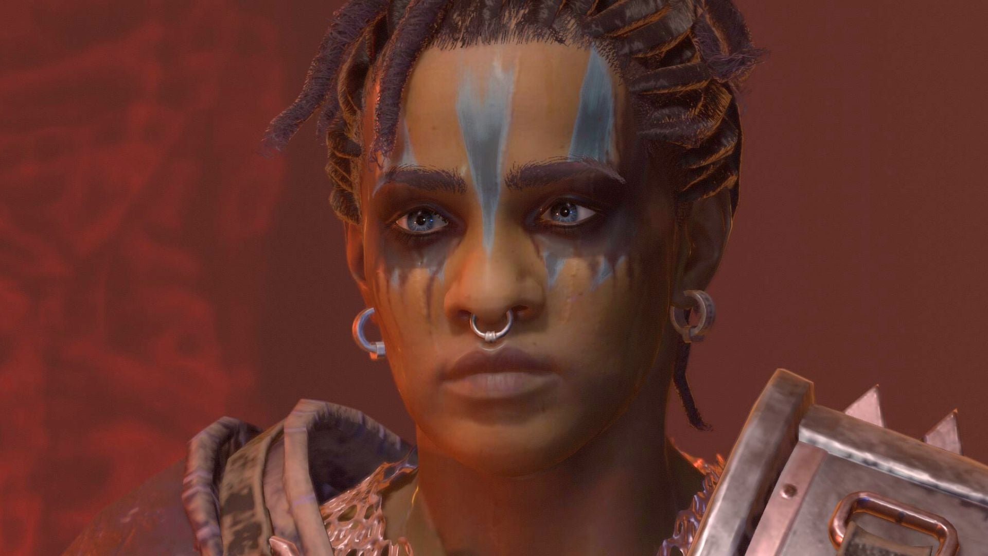 A Diablo 4 Barbarian character waits for instructions in pursuit if Lilith. - 1