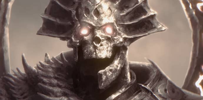 A skeleton screaming a battlecry in Diablo 4, Season 3: Season of the Construct.