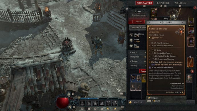 An example of a Diablo 4 Unique item.