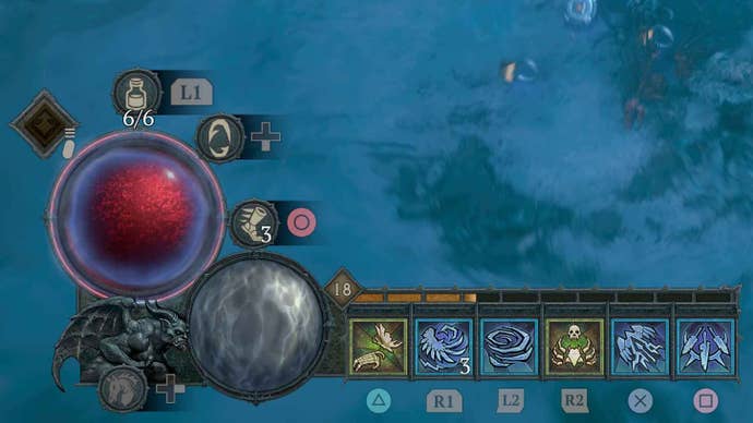 Showing the HUD for a Spiritborn class in Diablo 4, focusing on the Vigor gauge which is expended for use of certain skills.