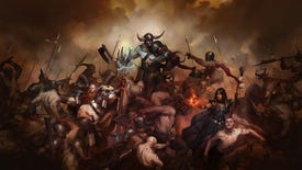 A character stands atop a mound of others in Diablo 4.