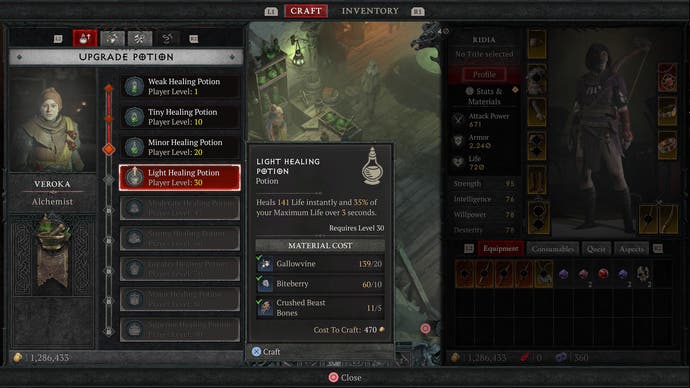 Чтобы улучшить свои зелья в Diablo 4, вам нужно поговорить с Алхимиком.