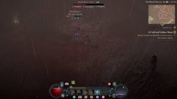 Crushed Beast Bones are dropped by an Elite enemy called Blind Odwyn