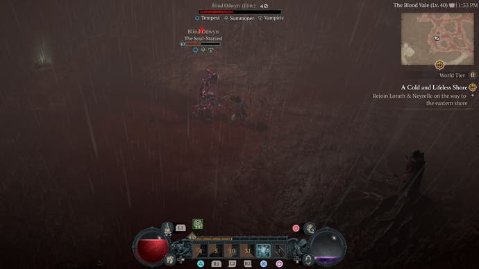 Раздавленные кости зверя падают с элитного врага по имени Слепой Одвин.