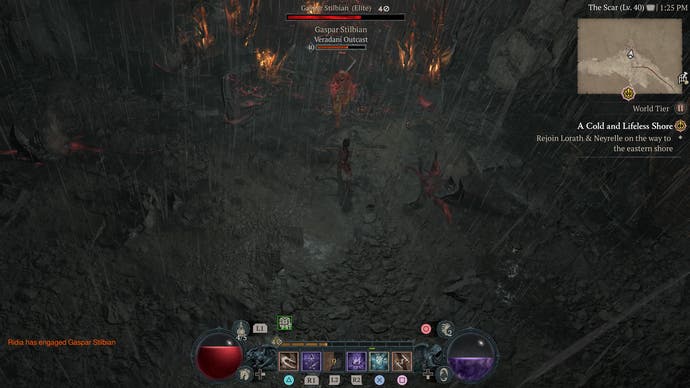 Раздавленные кости зверя падают с элитного врага по имени Гаспар Стилбиан.