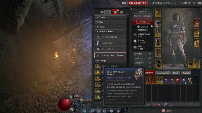 Дробленые кости зверя — важный материал, который вам понадобится в Diablo 4.