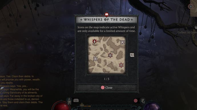 Completing the Whispers of the Dead missions is part of the endgame in Diablo 4