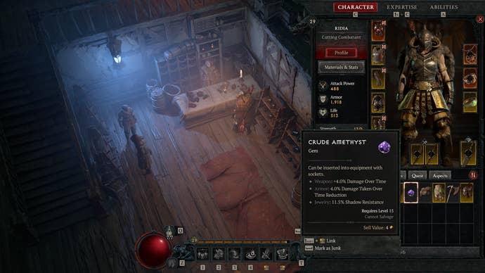 Diablo 4 Crude Gems are the weakest versions you can find in the game