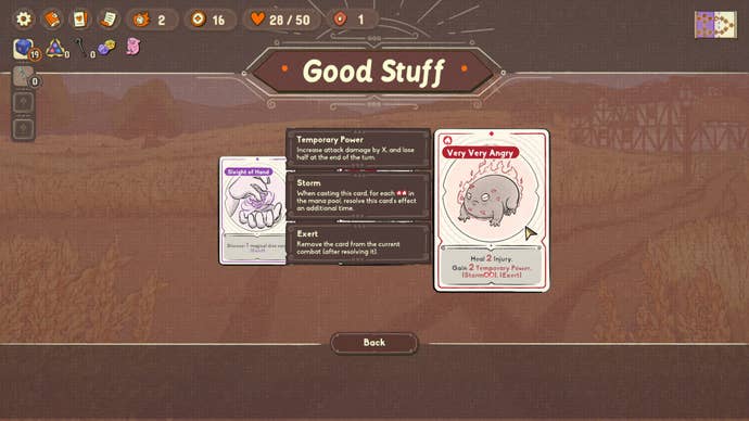 A very very angry frog card in Diceomancer.