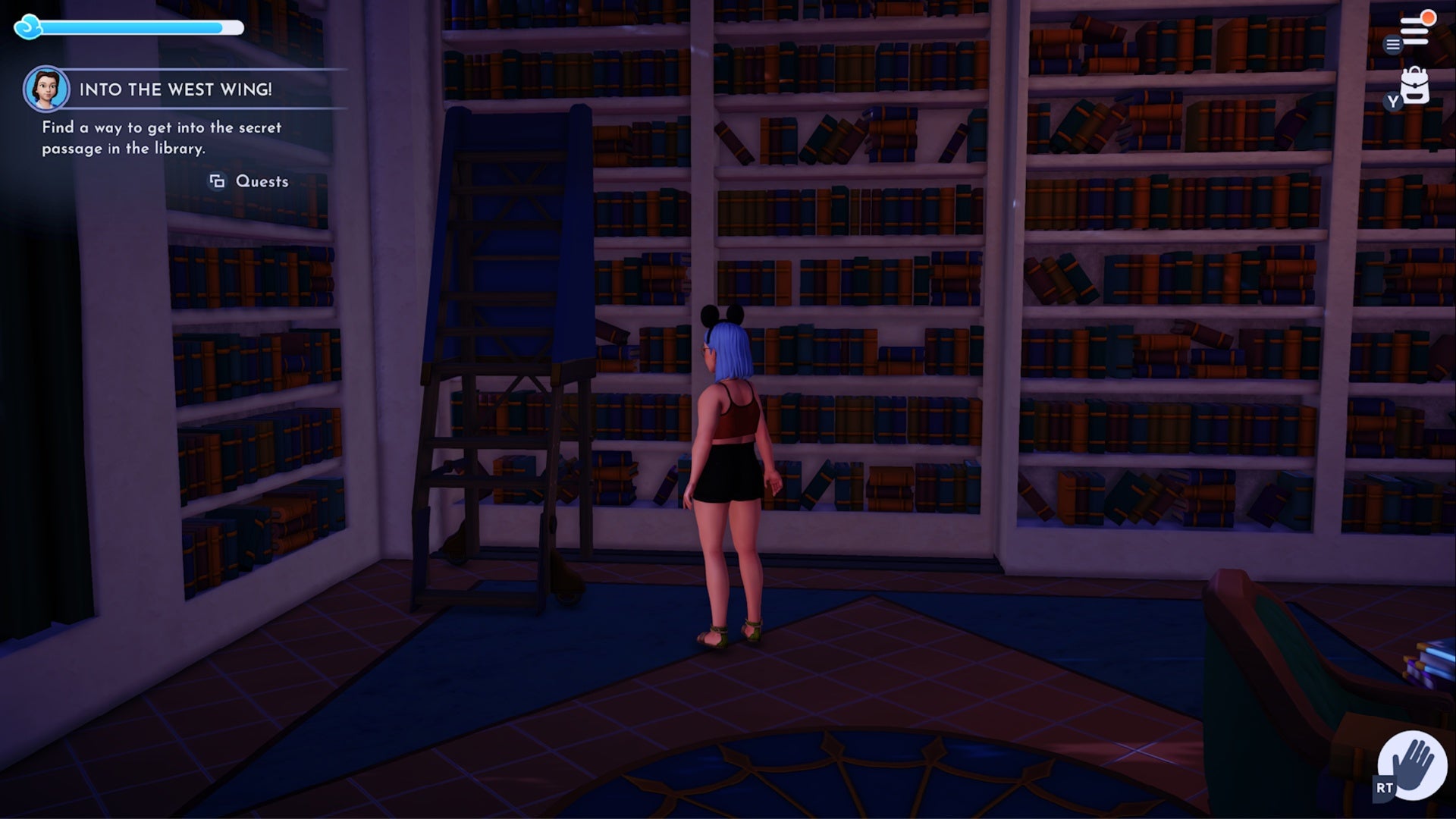 disney dreamlight valley broken rolling ladder in castle library