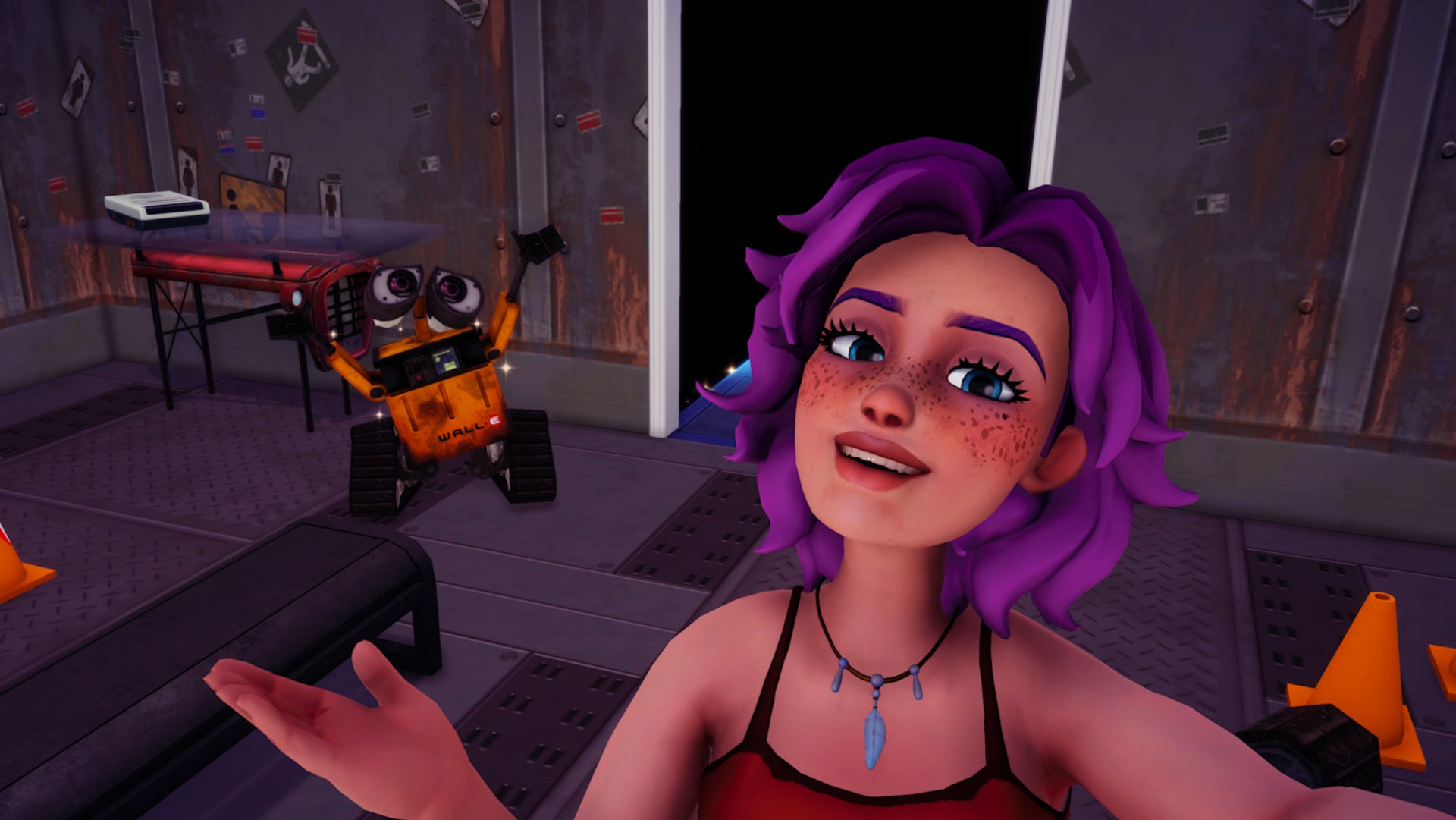 Disney Dreamlight Valley, character selfie with happy Wall-E