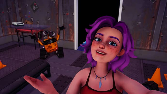 Disney Dreamlight Valley, character selfie with happy Wall-E