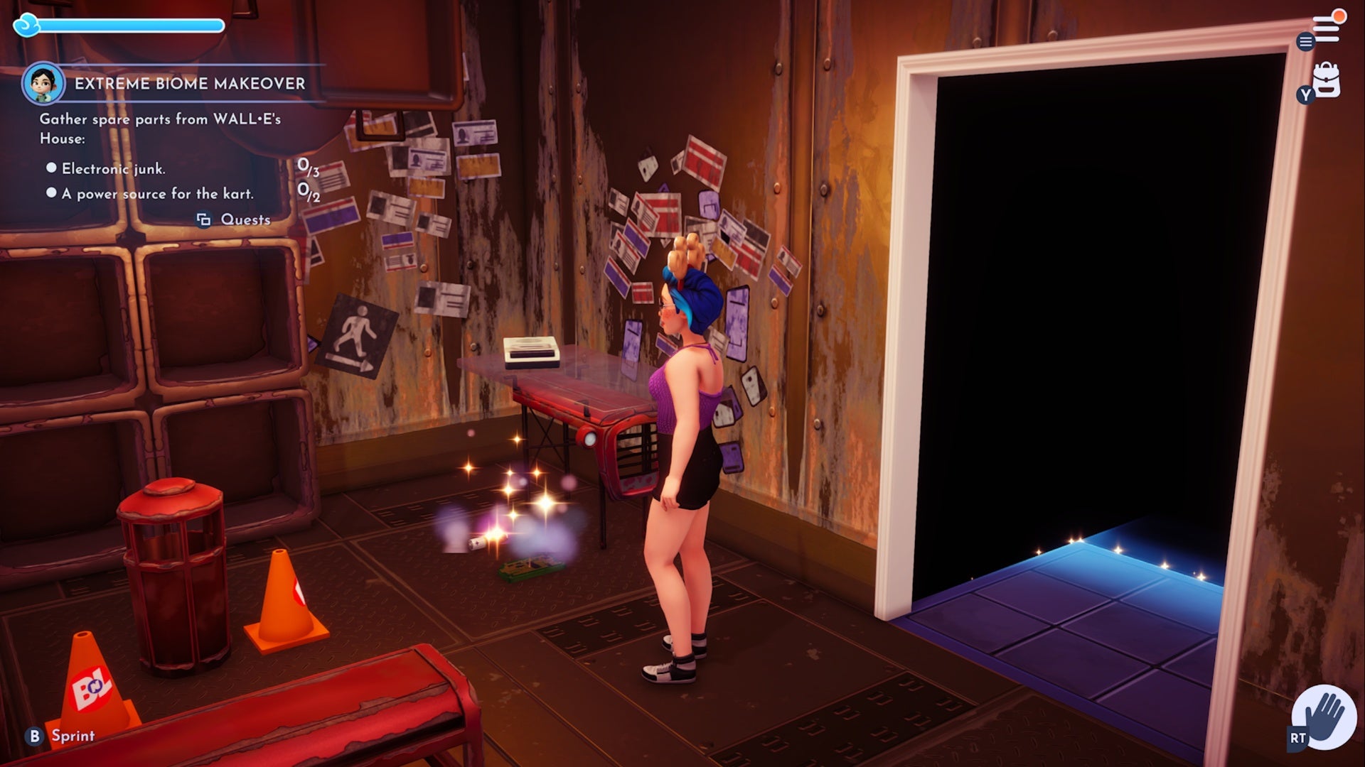 disney dreamlight valley extreme biome makeover seaching wall-e house