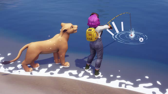 disney dreamlight valley fishing with nala