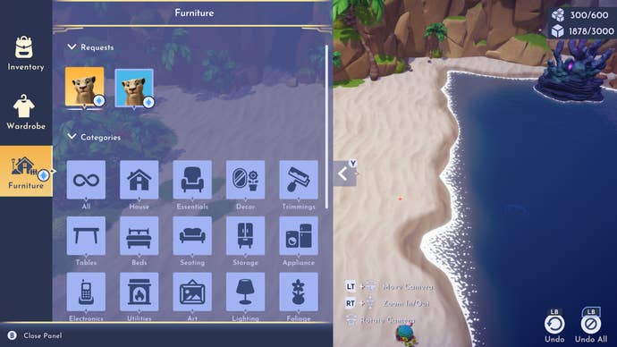 disney dreamlight valley furniture requests staking territory quest dazzle beach