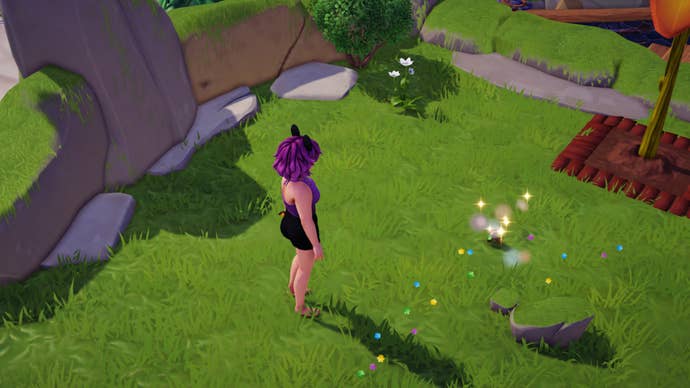 Dreamlight Valley, golden doorknob in Peaceful Meadow