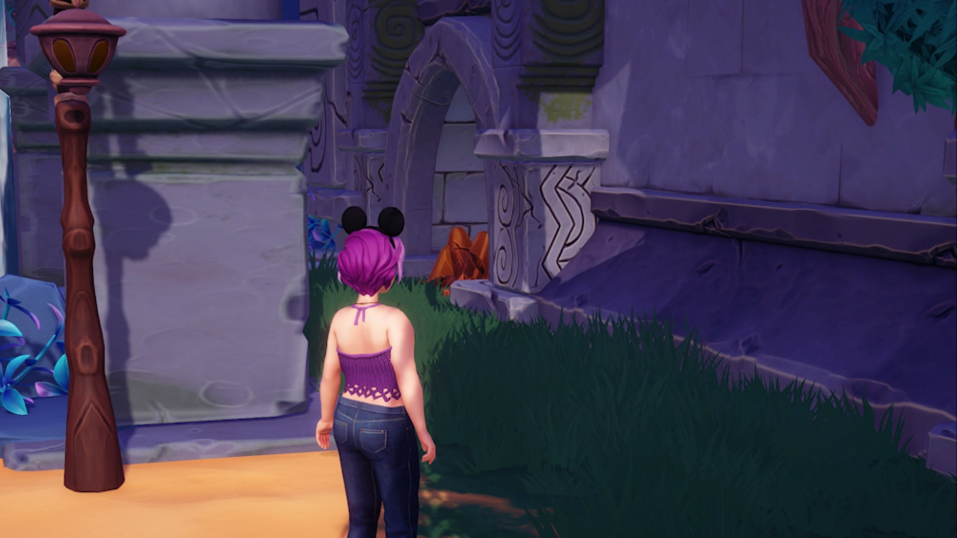 disney dreamlight valley hidden area behind waterfall at the docks