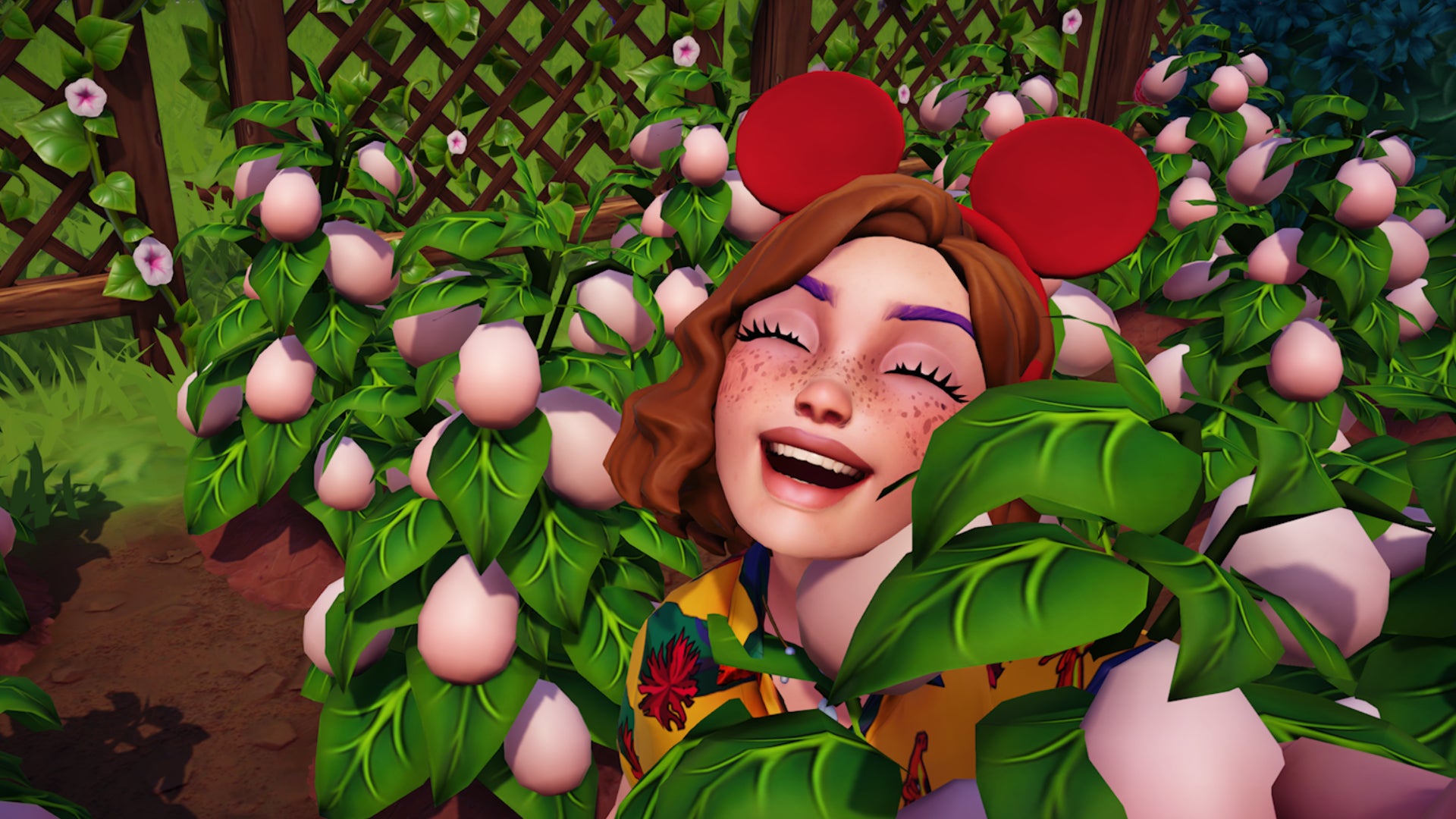 disney dreamlight valley laughing in veggtable crops