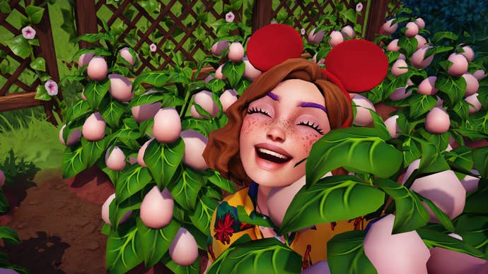 disney dreamlight valley laughing in veggtable crops