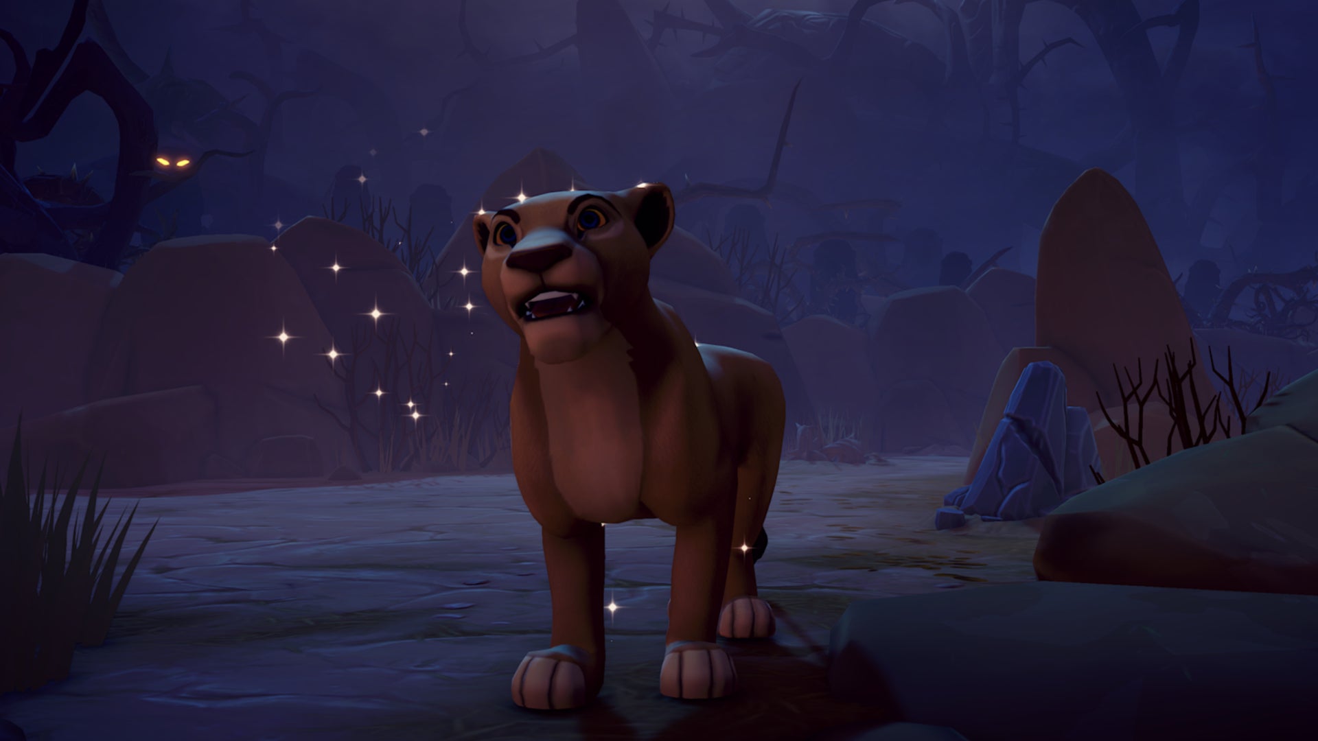 disney dreamlight valley nala roaring at hyenas lion king realm