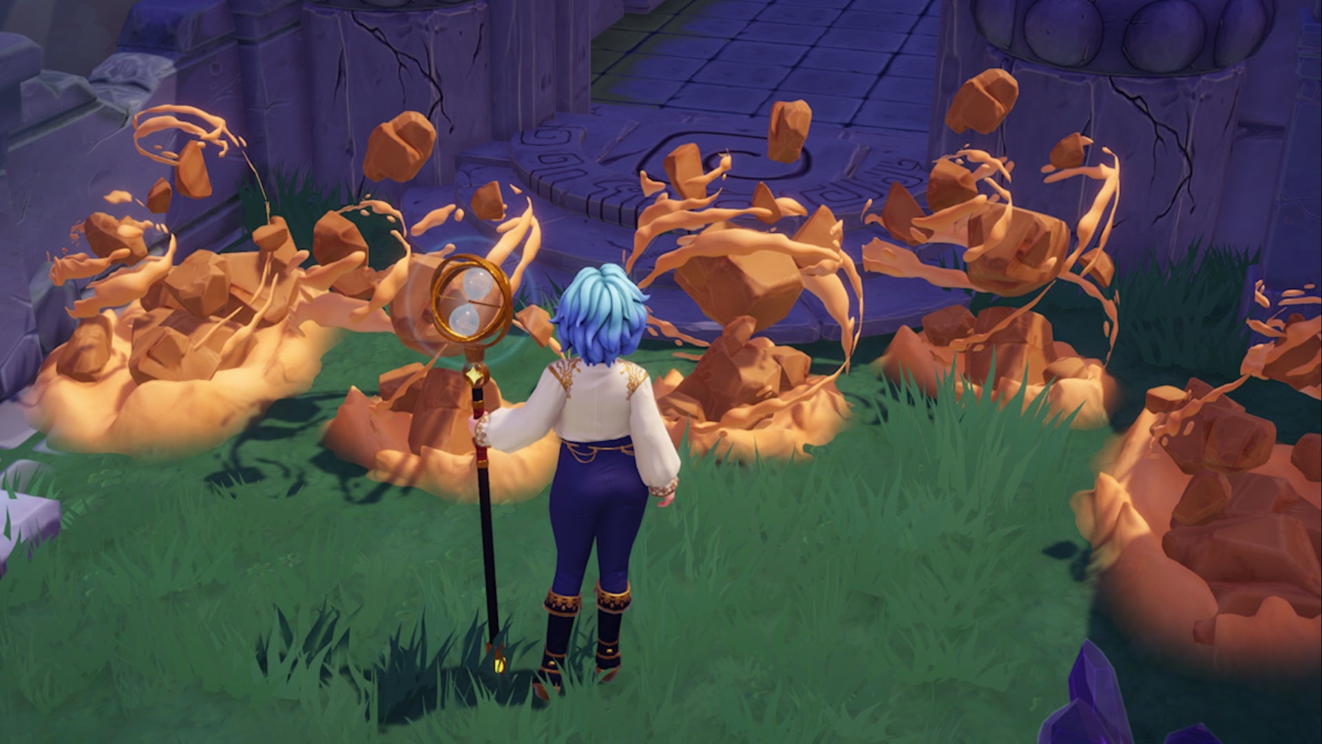 disney dreamlight valley player facing swirling sands blocking path