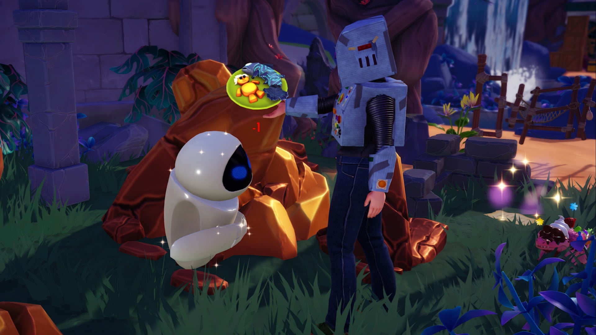 disney dreamlight valley player giving eve best fish forever dish