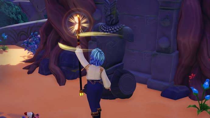 disney dreamlight valley playing using hourglass to track treasure