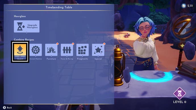 disney dreamlight valley sands in the hourglass timebending table quest section highlighted